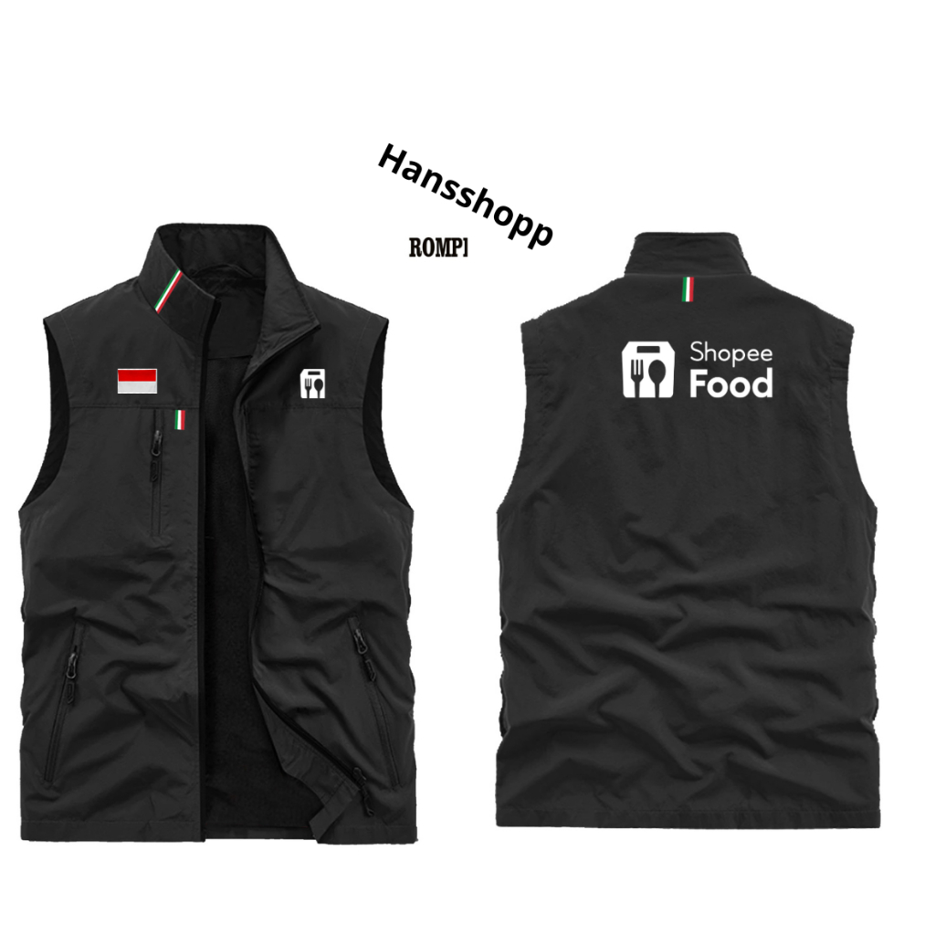 Jual Rompi Motor Anti Angin Shopee Jaket Rompi Driver Shope Food bisa ...