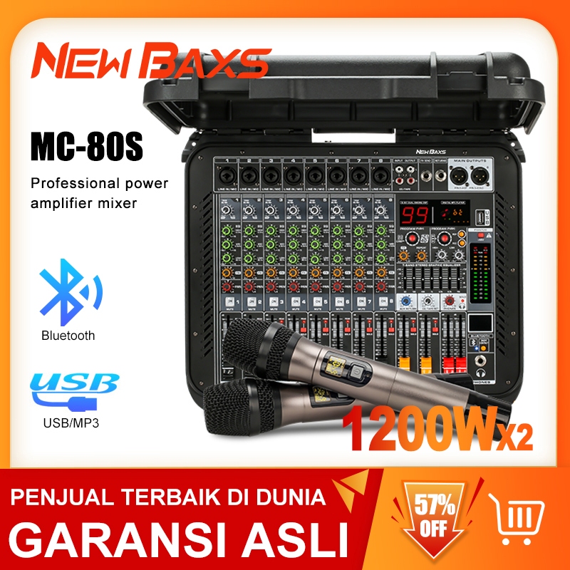Jual NEW BAXS MC80S/MC80 Built-in EQ 16DSP mixer 8 channel 1200W*2 dual ...