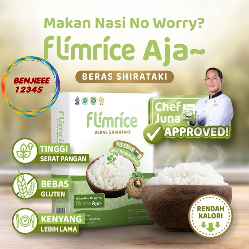 Jual Flimrice Nasi shirataki 1 box isi 7 Sachet nasi diet rendah kalori ...