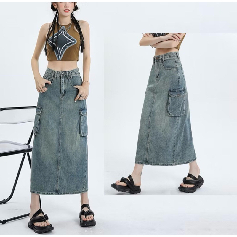 Jual rok cargo/rok cargo wanita panjang / rok Kargo / rok cargo span ...