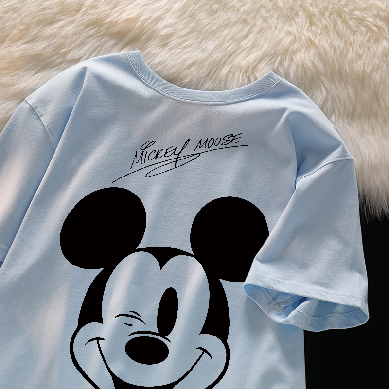 Disney Bordir Mickey Kaos Lengan Pendek Wanita main image 0