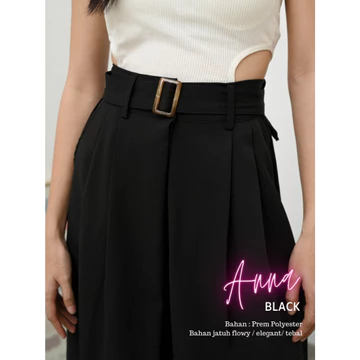 ANNA Cammomile 2304098 Celana Kulot Wanita Gesper Highwaist