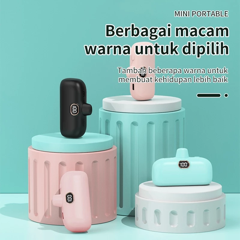 KIVEE Pocket Power bank iphone portabel mini Fast charging 5000 mAh desain lucu 3 colors macarons
