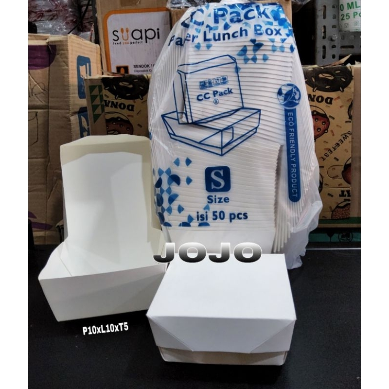 Jual KEMASAN PAPER/ Lunch Box uk S, M, L isi perpak 50 pcs | Shopee ...