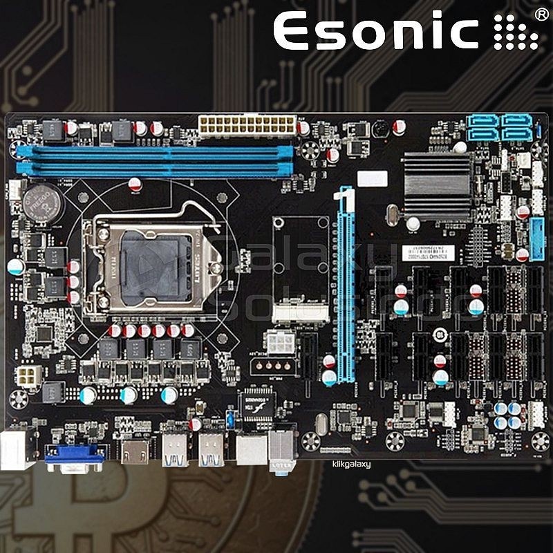 Jual MB ESONIC B250 BTC Gladiator MIner 12 Slot Intel LGA1151 | Shopee ...