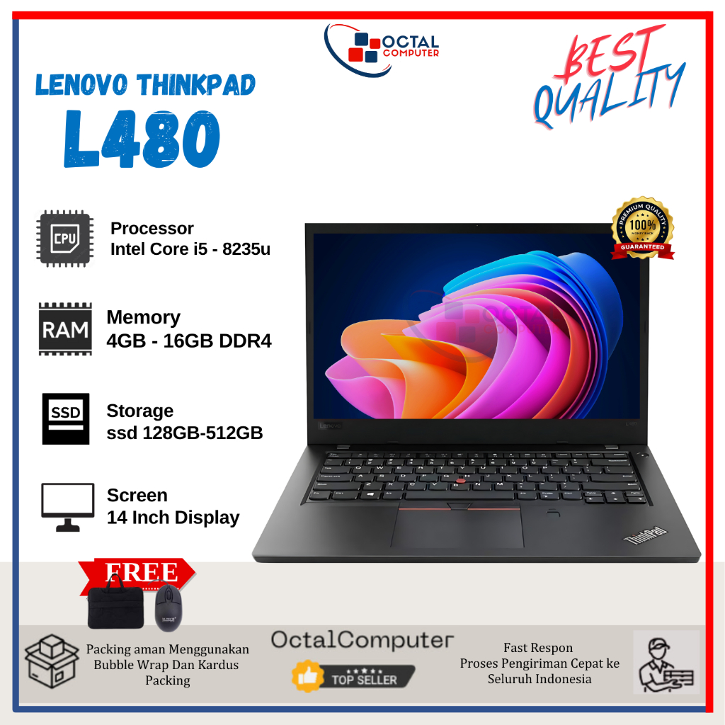 Jual Laptop Lenovo Thinkpad L480 Core i5 - Ram 8GB / SSD 512GB - Second ...