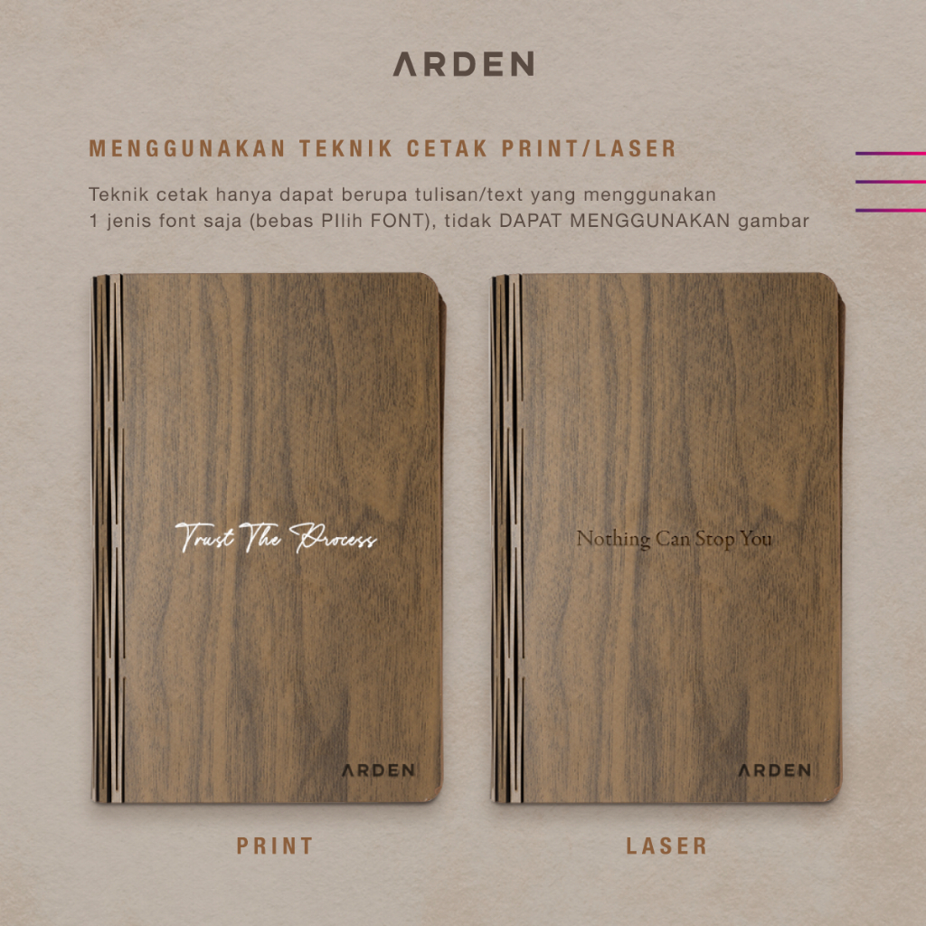 Jual (BISA CUSTOM) ARDEN Planner Acacia - Agenda Notebook Cover Kayu ...