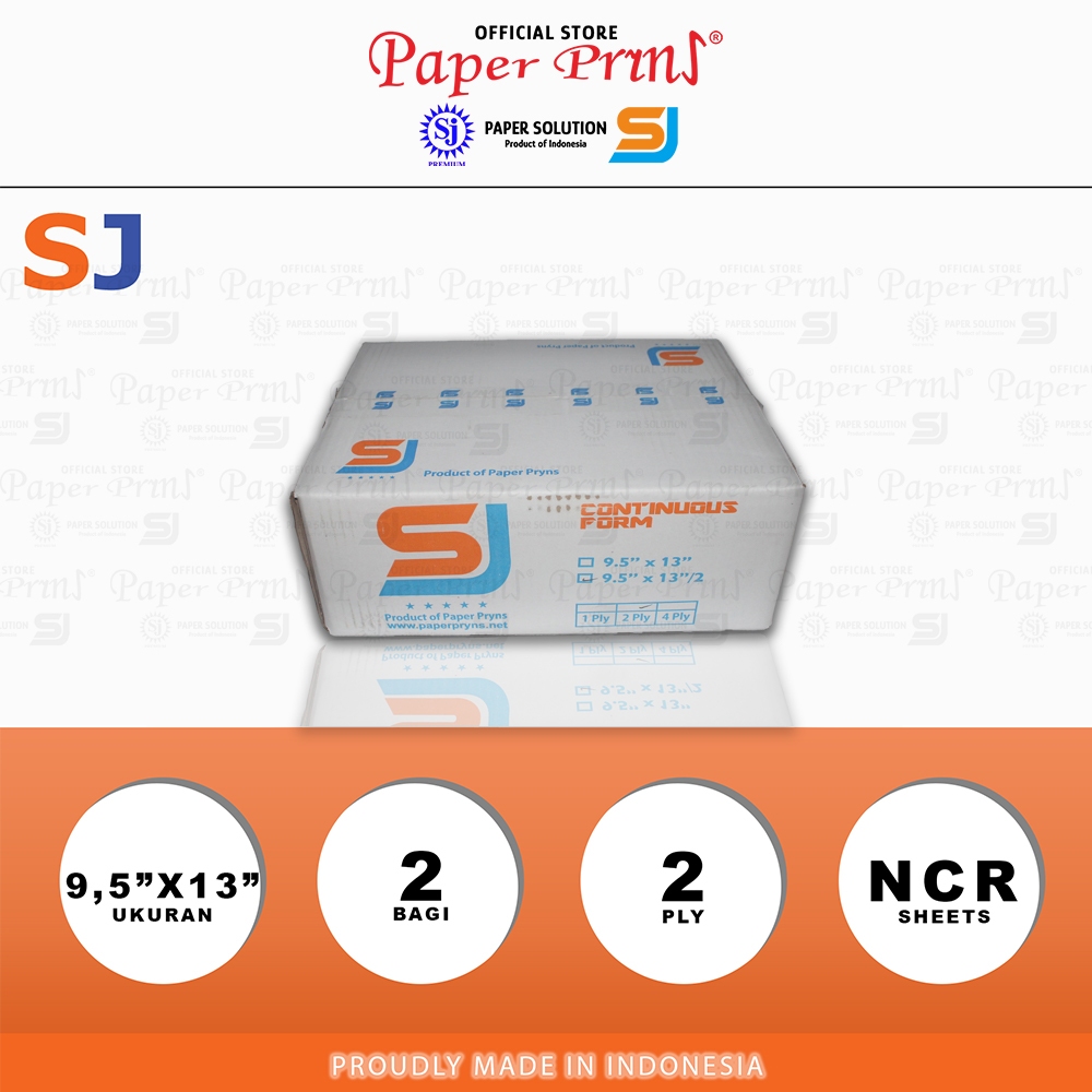 Jual SJ Orange Kertas Continuous Form 2PLY NCR Folio 9,5