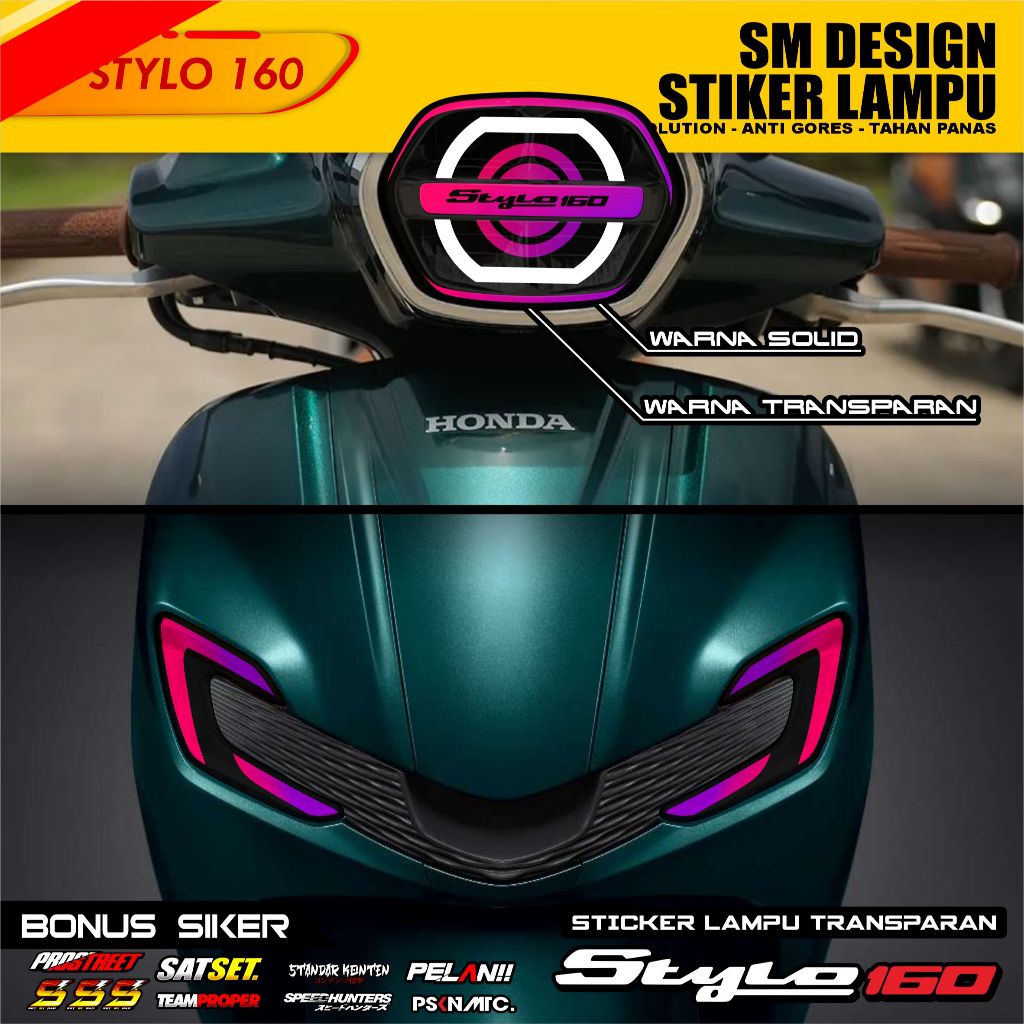 Jual Sticker Variasi Lampu ALIS MOTOR STYLO 160 - Stiker Lampu Honda ...
