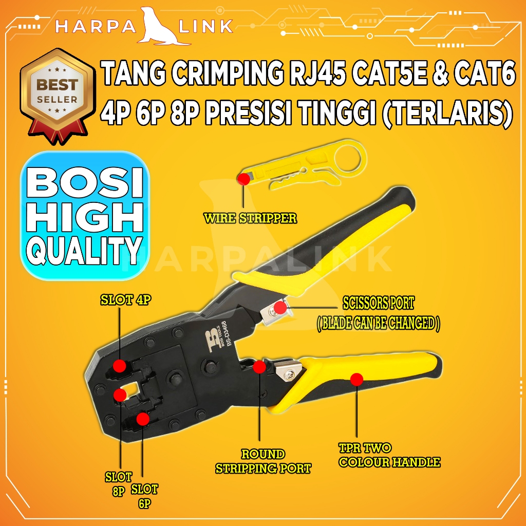 Jual Tang Crimping Tools RJ 45 RJ 11 BOSI Crimping Tool RJ45 RJ11 Merek ...