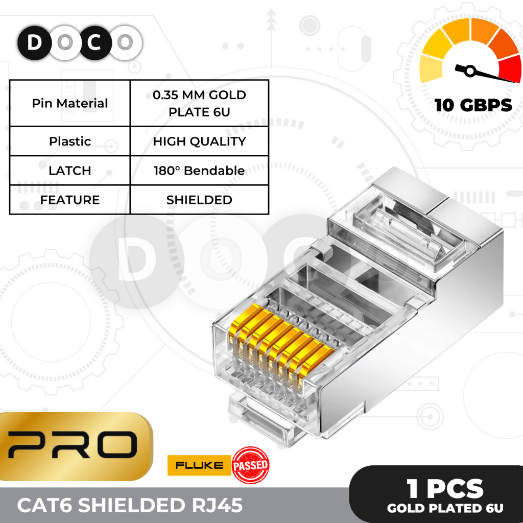 Jual Connector LAN RJ45 CAT6 Metal Shielded Konektor Kepala Plug ...