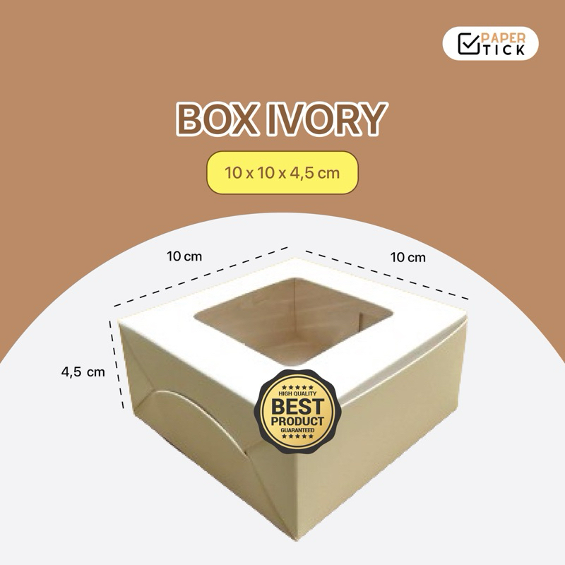 Jual Box Ivory 10x10x4,5 Kotak Donat Roti Minicake Kemasan Packaging ...
