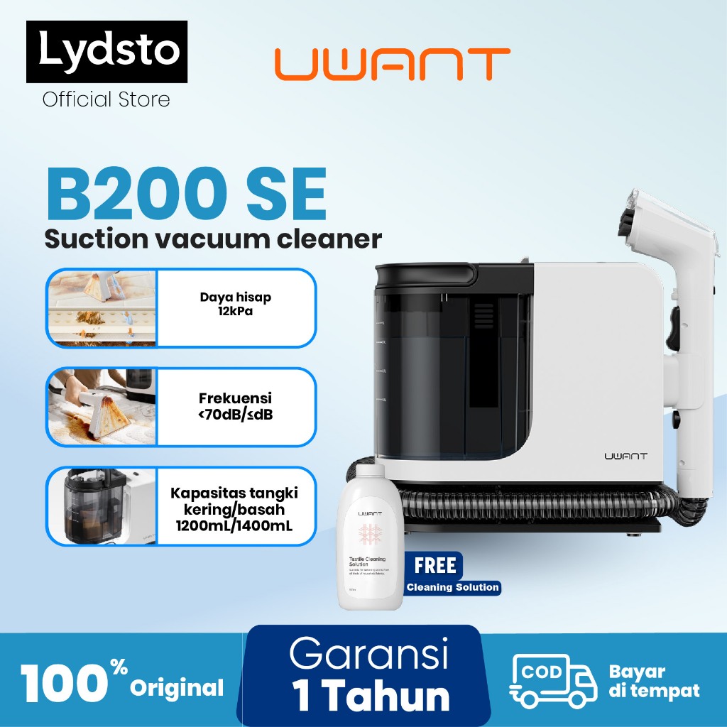 Jual Uwant B200 SE Wet Vacuum Cleaner 12Kpa Fabric Cleaning Machine