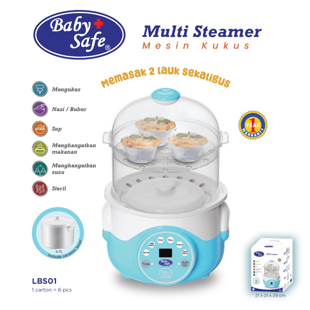 Jual Baby Safe Multi Steamer Mesin Kukus LBS01 Slow Cooker Dan Steril Botol Shopee Indonesia