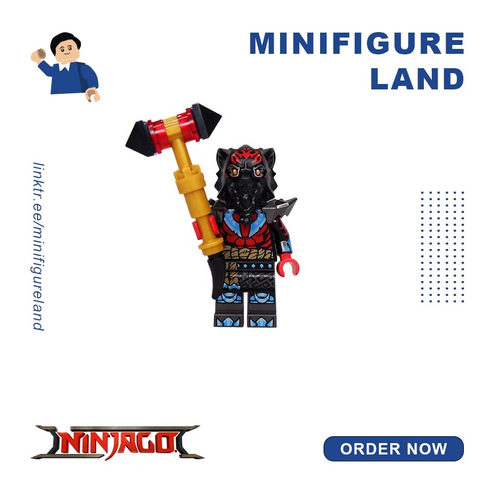 Jual Lego Ninjago - Lord Ras - Red Markings and Muscles, Pearl Dark ...