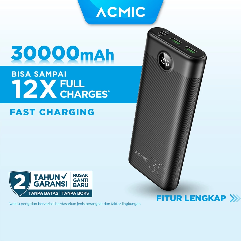 ACMIC DIGIMAX 30000mAh Powerbank Mini 22.5W Fast Charging Type C