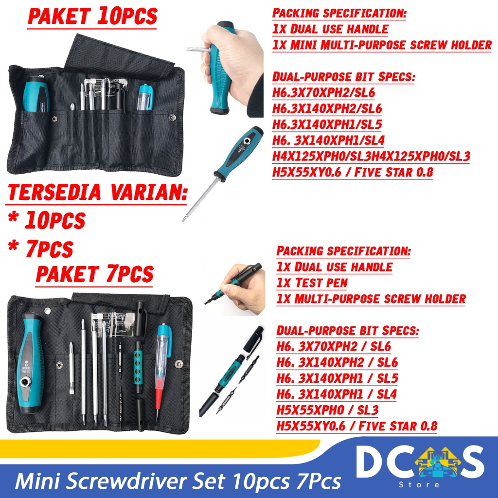 Jual Mini Screwdriver Set 10pcs/7Pcs Obeng Reparasi Magnet Magnetik ...