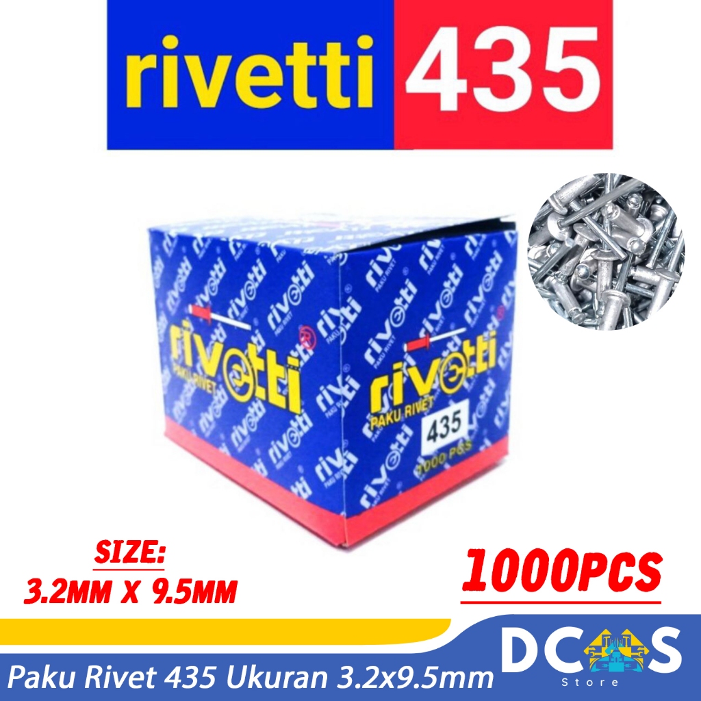 Jual Paku Rivet Ripet RIVETTI Type Tipe 435 Ukuran 3.2 mm x 9.5 mm ...