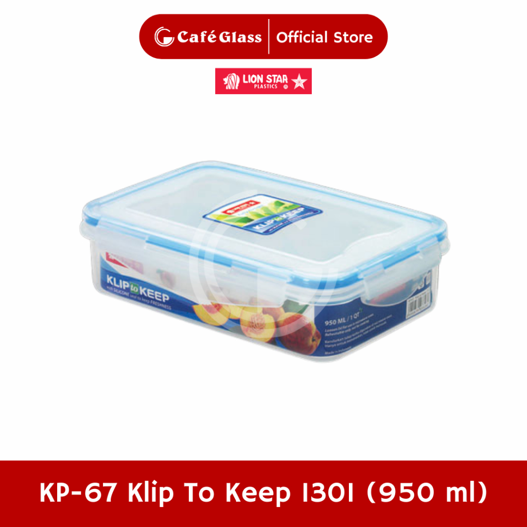 Kotak Makan 950ml Lion Star KP67 - Toples Bekal Lunchbox Klip To Keep Anti Tumpah