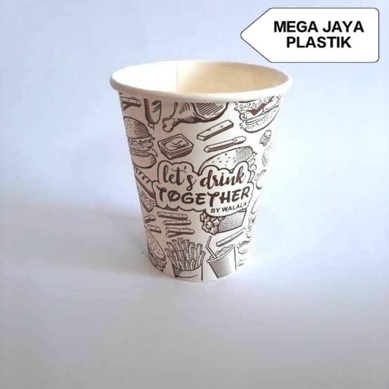 Jual Paper Cup Kopi merk walalaaa ukuran 8 oz isi 50 pcs | Shopee Indonesia