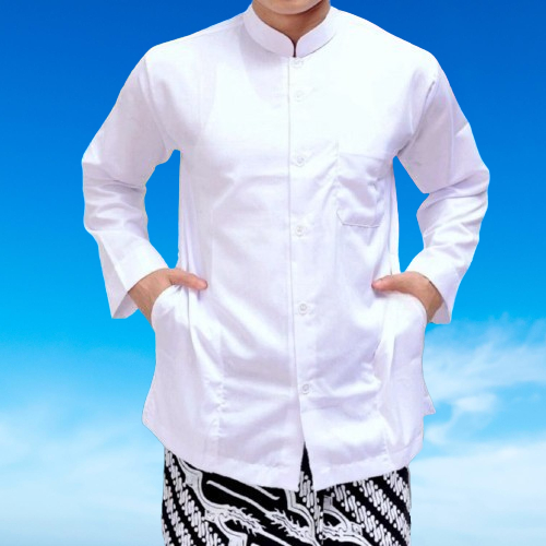 BAJU KOKO PRIA DEWASA LENGAN PANJANG TERBARU POLOS SAKU SAMPING MUSLIM haibah pakaian muslim pria