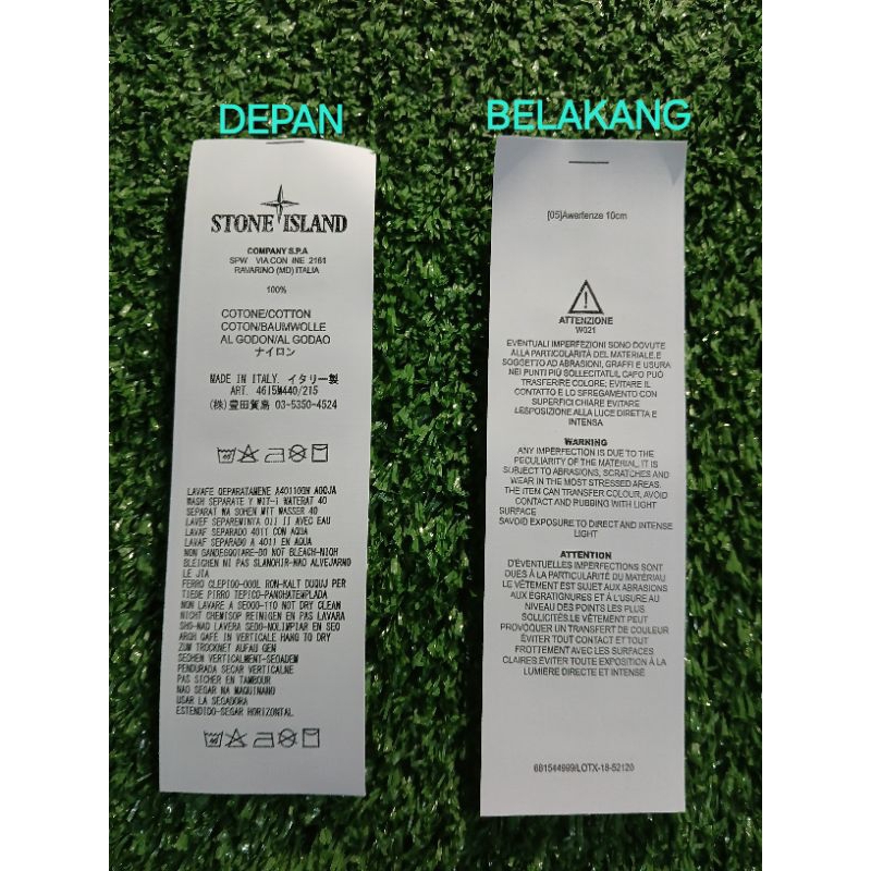 Jual STONE ISLAND WASHING LABEL TAG KE 2 . CO 1X ISI ( 1pcs ) | Shopee ...