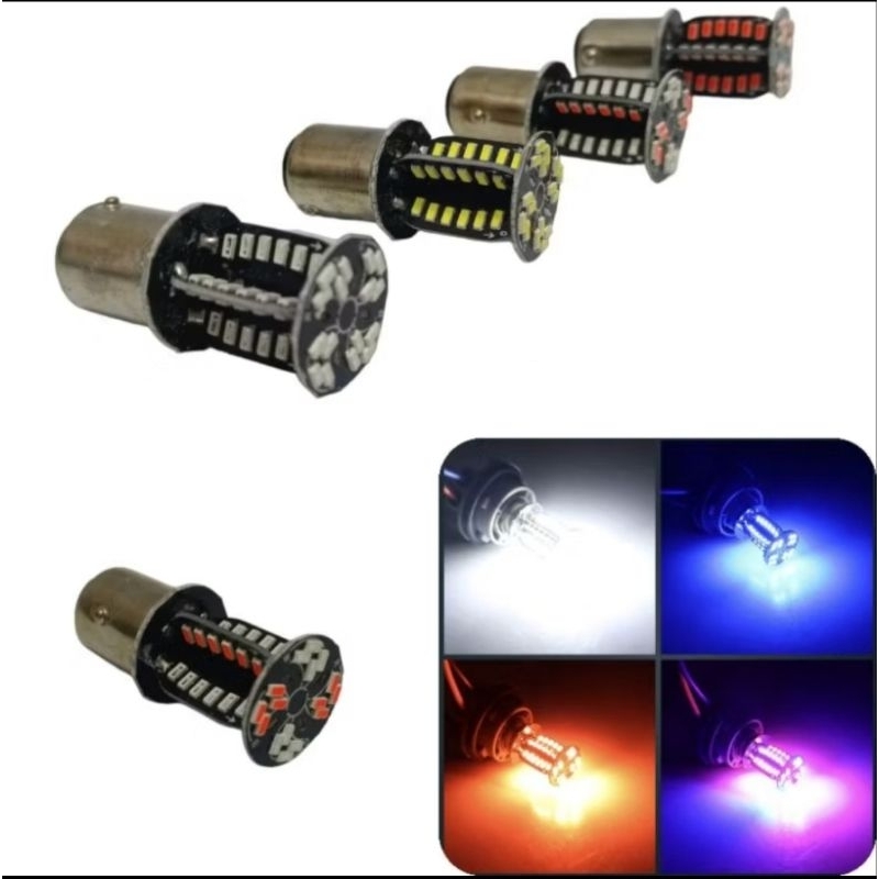 Jual Stop Rem Senja Running Rem Kedip 60 LED Soket Kaki 2 Bulat Biru ...