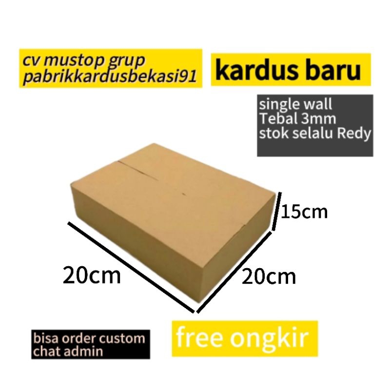 Jual Kardus Packing Baru Kotak Box Dus Tempat Wadah 20x20x15cm Tebal ...