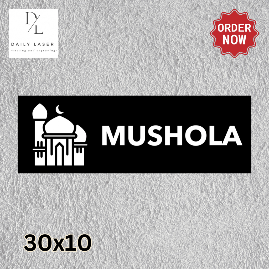 Jual SIGNAGE MUSHOLA 30 x 10 CM / PAPAN TANDA AKRILIK UNTUK MUSHOLA ...