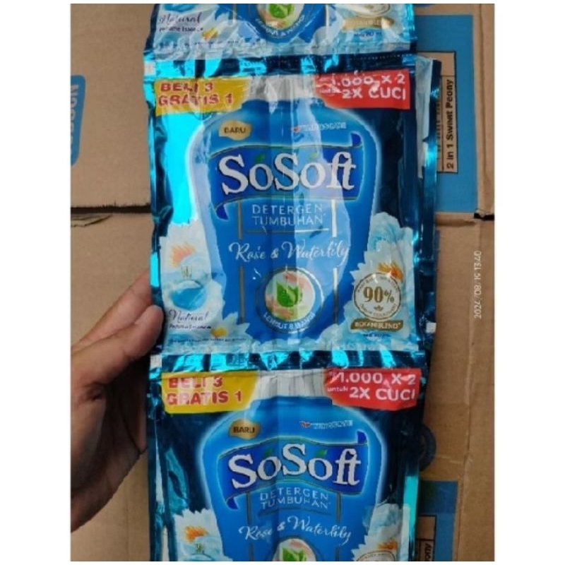 Jual So Soft Detergen Cair Renceng isi 16 Saset x 80ml | Shopee Indonesia