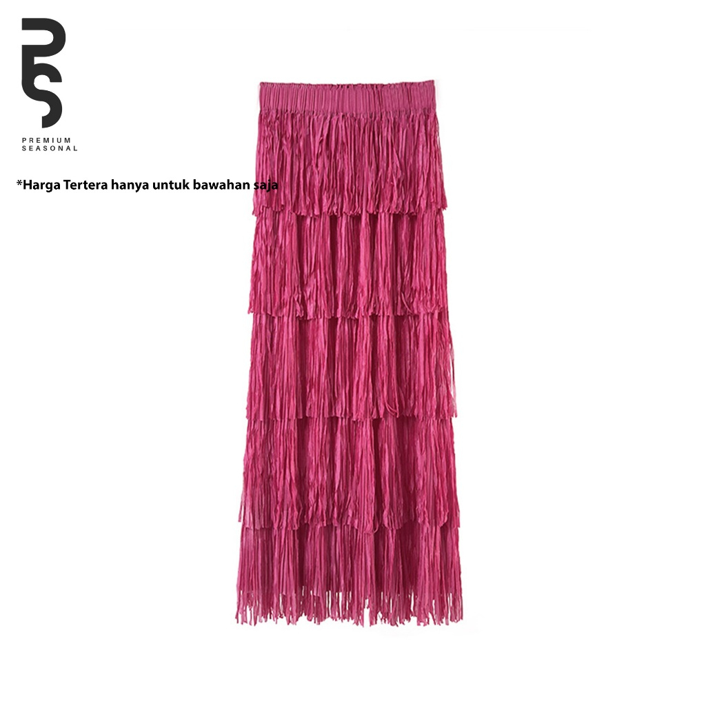 Jual ROSELA LONG SKIRT - Rok Wanita Spandex Rumbai Panjang | Shopee ...