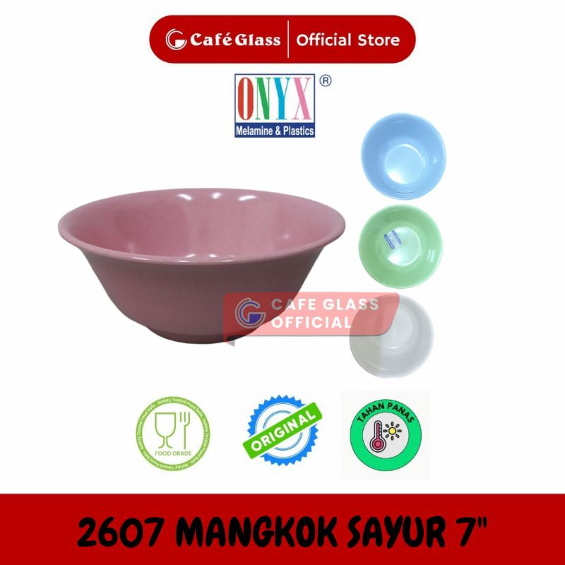 Mangkok Melamin 7" Onyx / Mangkok Sayur 18 Cm Aesthetic Warna Pastel Tebal Murah