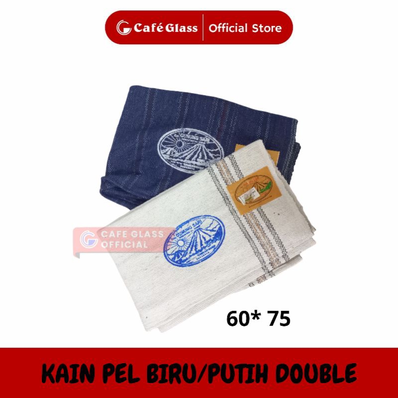 Kain Lap Pel - Biru Putih Garis / Kain Dapur 60X75Cm / Keset Lap Gunung Sari Double / Alat Bersih Rumah Dapur