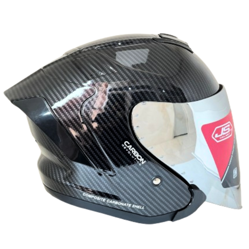 Jual Helm JS ARMOR Motif CARBON Original Half Face SNI | Shopee Indonesia