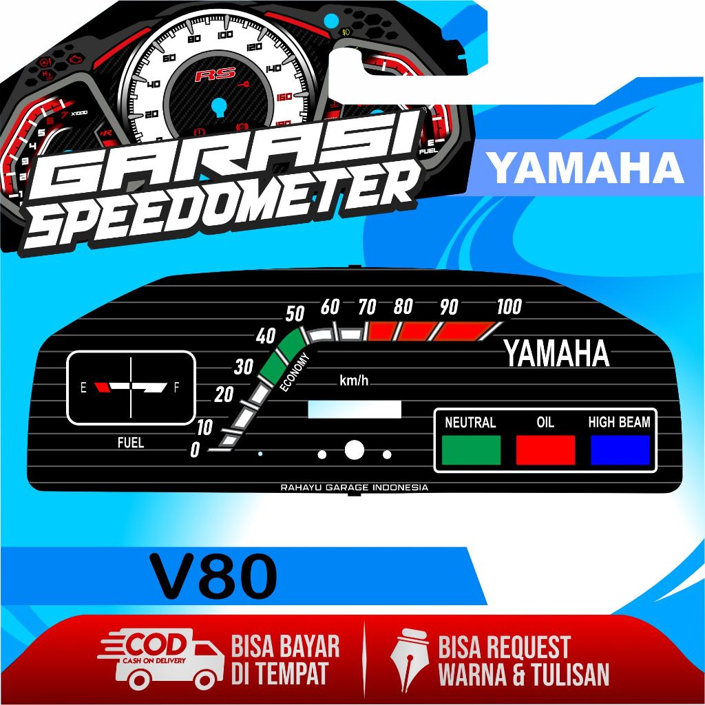 Jual PAPAN SPEEDOMETER CUSTOM YAMAHA V80 | Shopee Indonesia