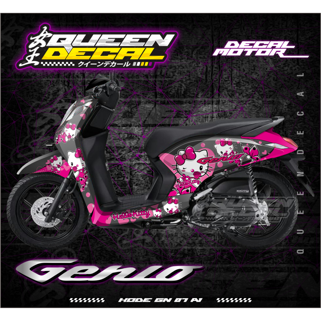 Jual Stiker Decal Full Body Motor Genio Custom Variasi Desain Hello ...