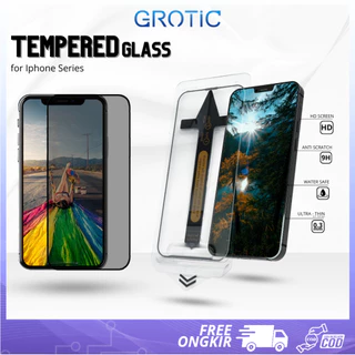 GROTIC Tempered Glass iPhone 16 15 14 13 12 11 X Pro Max Plus Easy App Premium Screen Protector