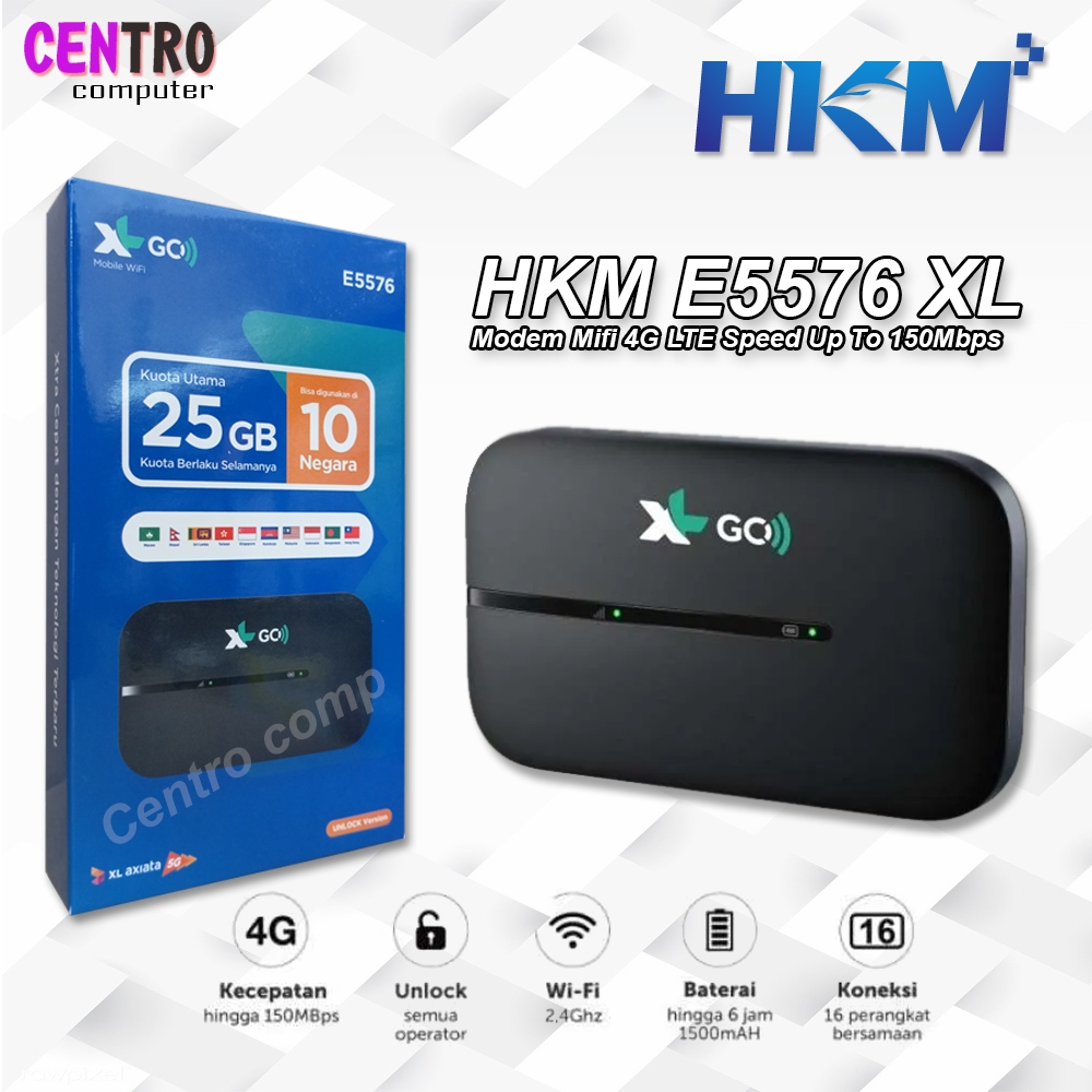 Jual HKM E5576 XL Modem Mifi 4G LTE XL Go Izi Free Kuota | Shopee Indonesia