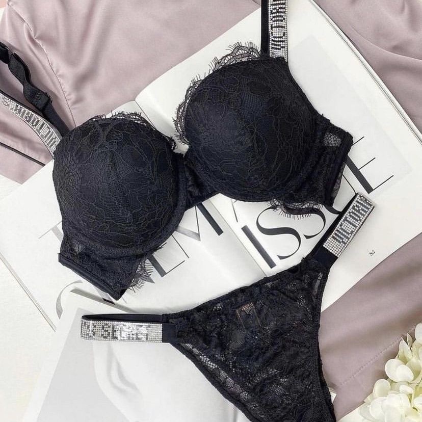 Jual Victoria's Secret SET Bra Very Sexy Rhinestone Shine Strap