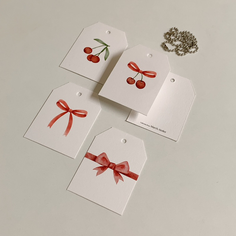 Jual Red Couquette Gift Tag Pack / Hang Tag / Kartu Ucapan | Shopee ...