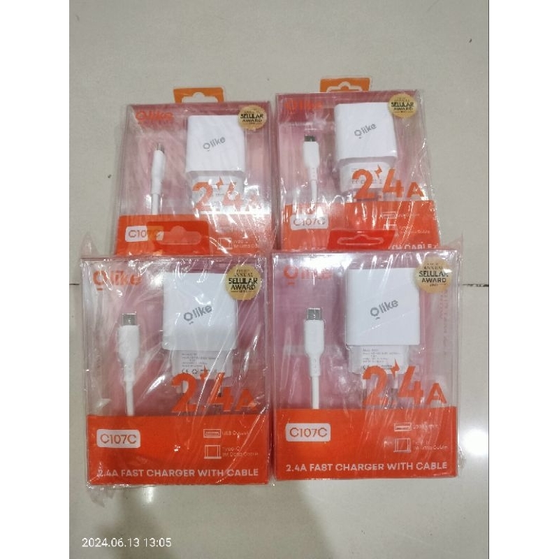 Jual ( HARGA / 10PCS ) Olike C107 Adapter 2.4A Fast Charging Included ...