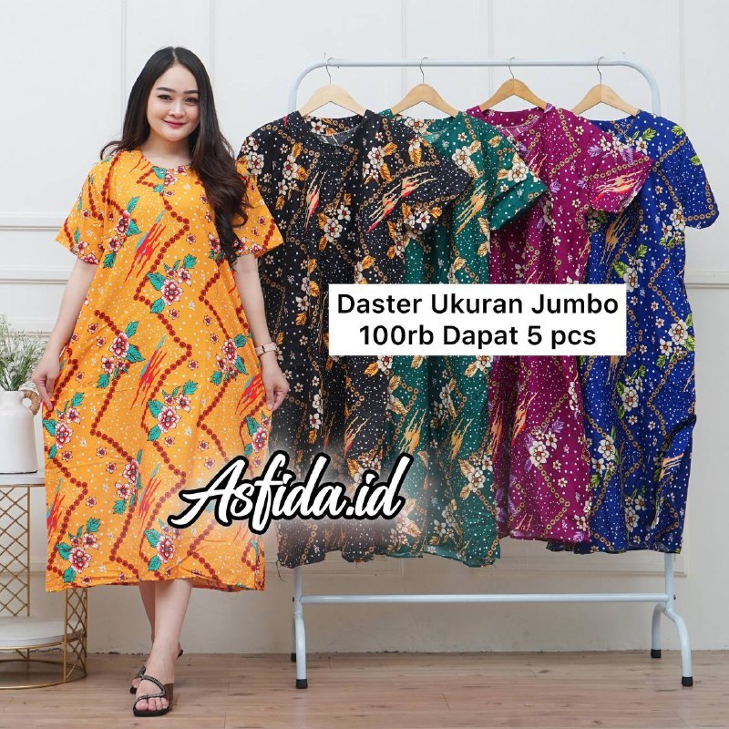 Jual ( PAKET BUNDLING 5 pcs ) Daster Jumbo LD 120 cm Bahan Katun Rayon ...