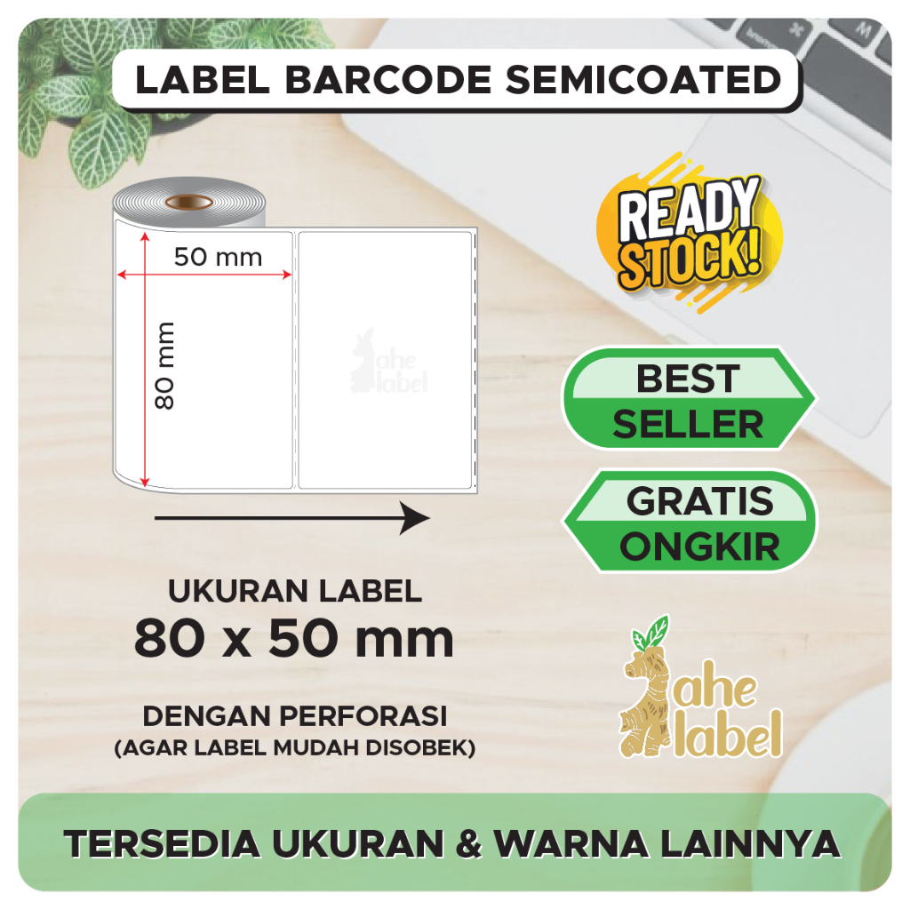 Jual Mi Label Barcode Semicoated 80X50 MM | Shopee Indonesia