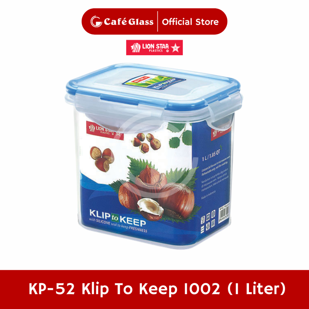 Toples Plastik 1L Lion Star KP52 Kedap Udara - Kotak Susu Makan Klip To Keep Anti Tumpah Anti Semut