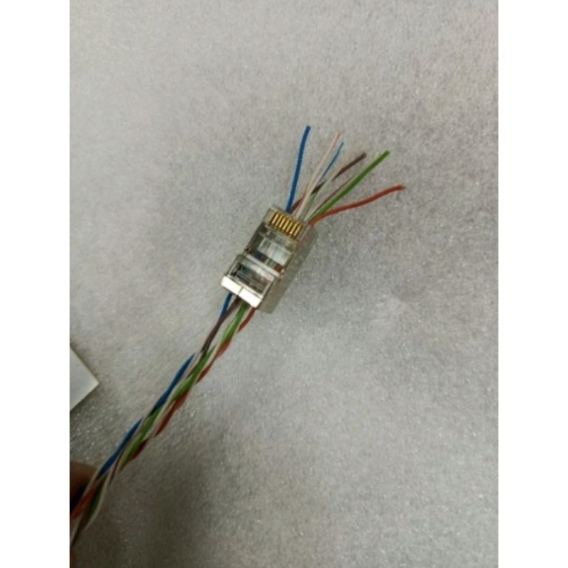 Jual Konektor UTP RJ45 isi 50pc cat 6e Anti Gagal / Jack RJ45 Besi ...