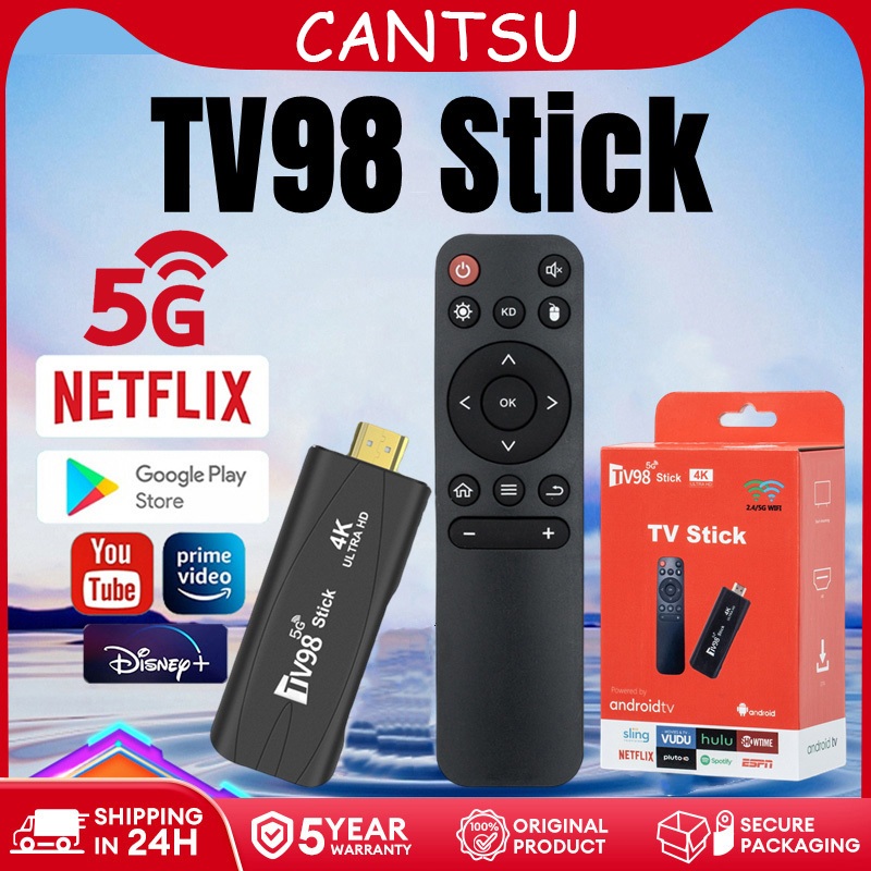 Jual CANTSU TV98 Smart TV Stick 4K 5G WIFI TV Stick TV BOX 16gb Ram ...
