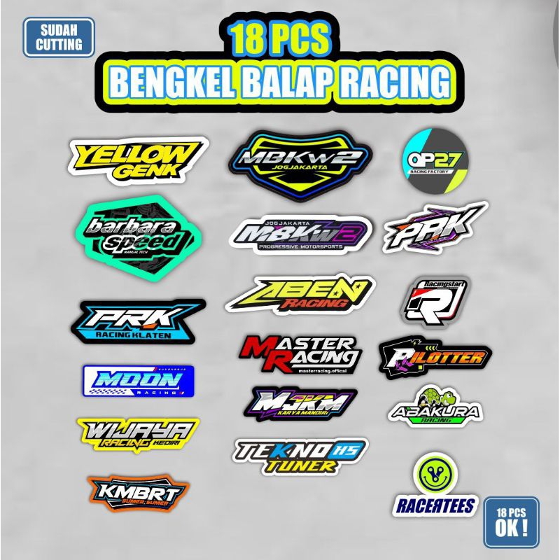 Jual stiker bengkel balap racing isi 18pcs | Shopee Indonesia