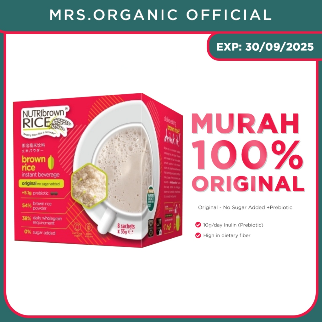 Jual Nutribrownrice Original - No Sugar Added +Prebiotic 35G X 8 Sachet ...