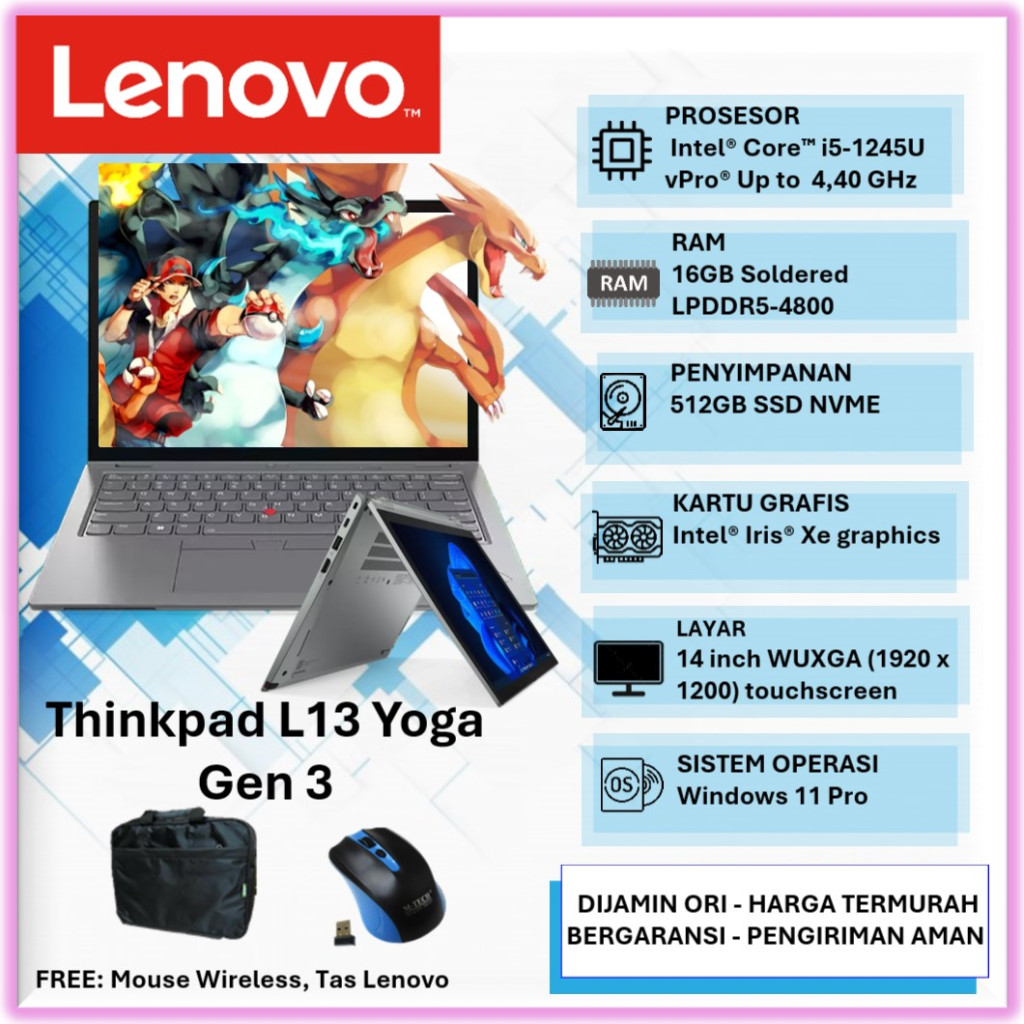 Jual Laptop Touchscreen Lenovo Thinkpad L13 YOGA Gen 3 intel vPro i5 ...
