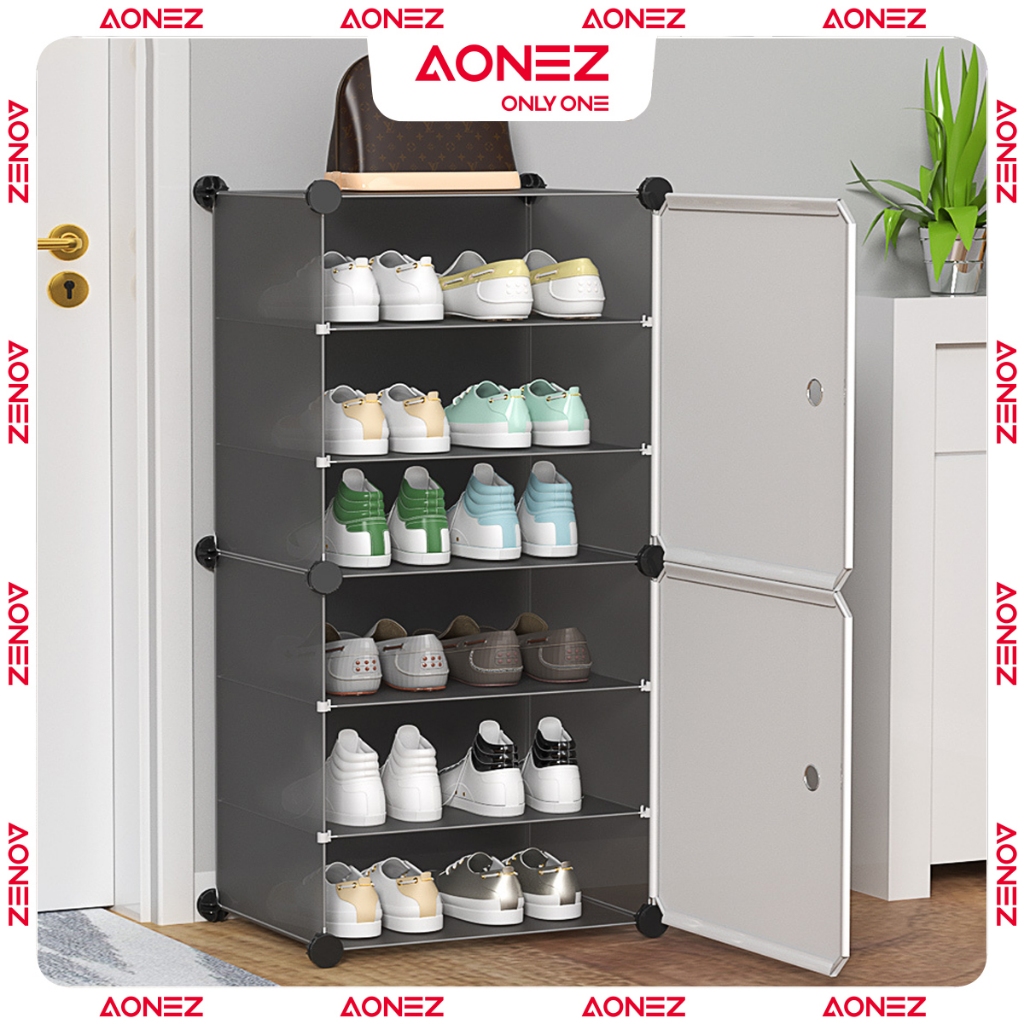 Jual AONEZ Rak Sepatu Tertutup Anti Debu Lemari Sepatu Outdoor Rak
